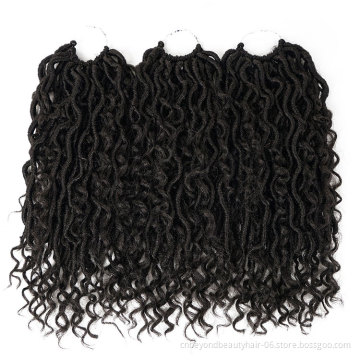 River Goddess Locs Crochet Hair Wavy With Curly Ends Pre-loop Synthetic Crochet Braids Twist Braiding Goddess Faux Locs Hair